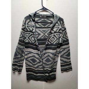 Grifflin Paris Blue Gray Long Sleeve Hooded Cardigan Size S
